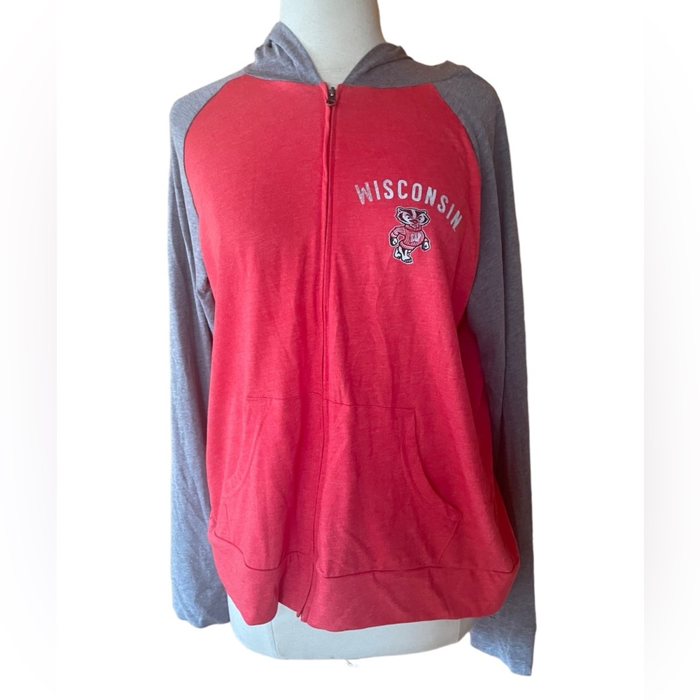 Box Seat Clothing‎ Co WI Badger Zip Up Hooded Thin Sweatshirt